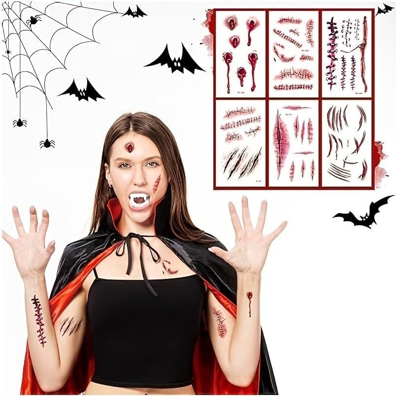 JACKGOLD Halloween Costume Poncho Halloween Party Costume Set Vampire Costume Pumpkin Clothing Role Play (Black Red)