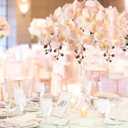 41.34" Orchid Artificial Flowers 6PCS Velvet Silk Faux Orchids Long Stem Artificial Flowers for Tall Vase for Home Wedding Party Decoration(Peach)