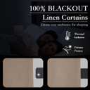 RYB HOME 100% Blackout Flax Linen Curtains 90 Inch Long, Light Block and Thermal Insulated Drapes, Total Blackout Curtains for Living Room/Bedroom/Nursery, 2 Panels, 52 Inch Wide, Mocha