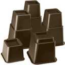 HOME IT Adjustable Bed Risers - Furniture Risers - Elevation in Heights 3, 5 or 8 Inch Heavy Duty Risers for Sofa and Table - Bed Lifts Bed Riser Set of 4 (Brown)