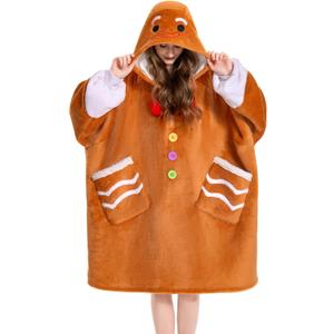 OLAOLA Wearable Blanket Hoodie for Adults - Oversized Animal Hooded Blanket - Soft Warm Cozy Sherpa Fleece Sweatshirt