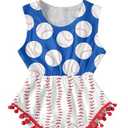 BFUSTYLE Baby Girl Clothes 0-24 Months Outfit Sleeveless Infant Romper
Cute Round Neck One Piece Bodysuit with Headband for Daily,Birthday,Party,Vacation Size 100