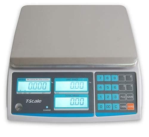 Aquos ZTP Price Computing Scale Class III NTEP Legal for Trade, Commercial Digital Scale with LCD Backlit Display & Stainless Steel Platter, Retail Grocery Scale (30lbs Base)