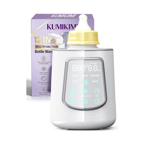 12 in 1 Fast Baby Bottle Warmer with Even Heating No Hot Spots, Night Mode, Sterili-zing, Constant Temp Milk Warmer for Breastmilk & Formula, Fits All Bottles Grey