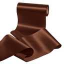 LEEQE Wide Brown Satin Ribbon 8 Inch x 25Yards Large Ribbon for Cutting Ceremony Grand Opening Chair Sash Table Large Bows Wedding Party Decoration