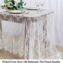 ShinyBeauty Lace-Tablecloth-Rectangular 60x120-Inch Lace Table Cloth 2 Pack Floral Lace Tablecloth White Vintage Table Cover Floral Overlay Tablecloth Rustic Party Tablecloth (2, White)