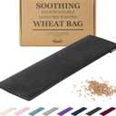 Qomfor Microwave Heating Pad - Large Microwavable Wheat Bag Heat Pack for Neck and Shoulders, Pain Relief, Back Pain, Arthritis, Period Cramps - Reusable Lavender Heating Pad (Black)