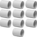 10PCS 3/4" PVC Pipe Fitting Coupling Connector Adapter Slip (Socket x Socket) Schedule 40 White Color
