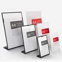 ABS Plastic Slanted Sign Holder, Menu Displays Black L Sign Stand A4/A5/A6 (A4 210297mm/8.2711.69 inches)