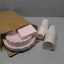 Light Pink Scalloped Paper Plates Shell Edge Disposable Tableware Cocktail Napkins Cups Plastic Spoons Forks Knives for Wedding Baby Shower Picnic Birthday Party Supply for 50 Guests