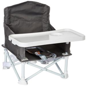 Regalo My Chair 2-in-1 Portable Travel Booster Seat & Activity Chair, Bonus Kit Includes, Oversized Removable Tray with Cup Holder, Gray