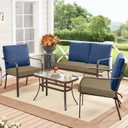 Easy-Going Patio Cushion Covers 27x25x5 Inch 2 Pack, Linen Look Outdoor Water Resistant Chair Seat Cushion Slipcover with Zipper for Outdoor Furniture, Covers Only! Khaki