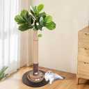 Cat Scratching Post, 35 Inch Tall Cat Scratcher Cat Tree Tower with Hanging Ball for Indoor Cats Adults,Fiddle Leaf Fig Sisal Rope Kitten Scratch with Interactive Mouse Cat Toy