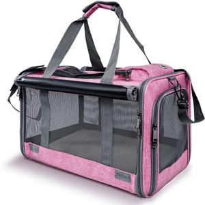 Pet Carrier for Large and Medium Cats, Soft-Sided Pet Carrier for Big Medium Cats and Puppy Dog Carriers Cat Carriers, Pet Privacy Protection Travel Carrier (Pink)