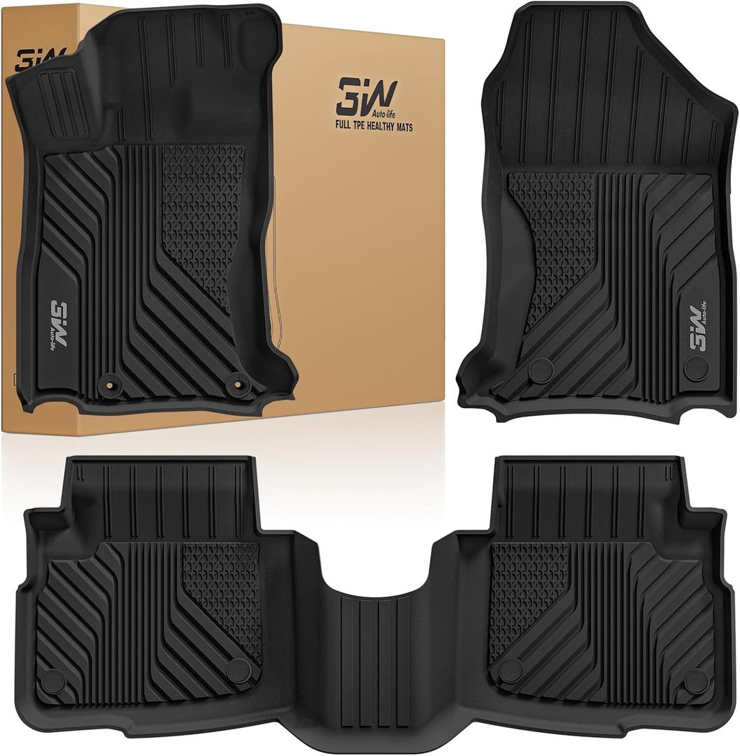 3W Floor Mats Fit for 2020-2025 Subaru Outback & Legacy, TPE All Weather Custom Fit Easy Clean Durable Heavy Duty 1st & 2nd Row Floor Liners for Subaru Outback & Legacy 2020-2025, Black