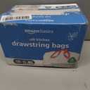 Amazon Basics 13 Gallon Tall Kitchen Drawstring Trash Bags, Unscented, 10% Post Consumer Recycled, 120 Count, White