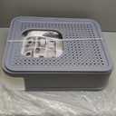 RIZZARI Stainless Steel Cat Box: Enclosed Design with High Walls - Light Gray - Large Litter Pan for Odor Control Indoors