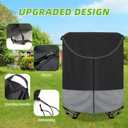 Kids Trampoline Cover ,600D Heavy-Duty outdoor waterproof trampoline cover, UV-Resistant and Windproof,suitable for 55–60 inch round kids' trampolines with Drawstring & Buckles - black&Gray