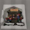 MOMENTS IN TIME Christmas Village Coffee Shop Handcrafted LED Lighted Street Vendor Scene, Battery Operated Holiday Village Building for Festive Display Holiday Decor Accessory