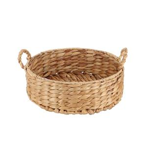 YRLSOTGE Round Water Hyacinth Storage Baskets for Organizing Round Wicker Basket with Double Handles-Wicker Baskets for Shelves