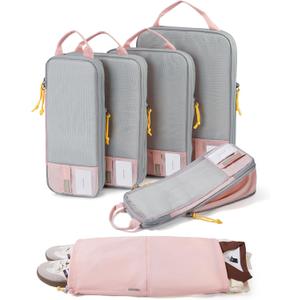 BAGSMART 6 Set /4 Set/2 Set Compression Packing Cubes for Travel, Lightweight Luggage Organizer Bags, Durable Space Saver Bags Travel Essentials