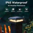 Solar Post Cap Lights Outdoor 12 Packs for 4x4 5x5 Vinyl/Wooden Posts, Waterproof Solar Powered Fence Post Light with Warm/Cool Lighting, Black 16LEDs Deck Cap Light for Garden, Patio, Porch