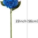 DUYONE 3PCS 22 inch Realistic Artificial Hydrangea Large Flowers Artificial Flowers Dry Flowers Outdoor Wedding Christmas Office Family Party Living Room Table Decoration (Dark Blue)