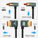 Ultra Thin 8K HDMI 2.1 90 Degree Up Angle Cable 6.6FT, Flexible Slim High Speed Cord Support 4K@120Hz 8K@60Hz Compatible with Roku TV/HDTV/PS5/Blu-ray