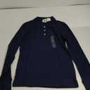 Aeropostale Women's Aero Uniform Polo Long Sleeve (Large, Heritage Navy)