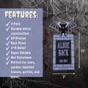 3-D Metal Halloween Ghost Cemetery 17" Tombstones - Full Set of 5 w Stakes