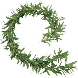 U'Artlines 2Pcs Total 12 Ft Artificial Olive Leaf Vine Garland Faux Olives Branch Hanging Greenery Ivy Garland with Fake Fruits for Wedding Backdrop Home Office Garden Wall Door Decor