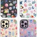 for iPhone 14 Pro Max Case, Tropical Beach Collage Pattern with Flamingos, Military-Grade Drop Protection, Colorful Summery Soft Slim TPU Protective & Camera Protection for Women Girls (OceanCut)