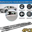 4Pcs Weatherstrip Window Moulding Trim Seal Belt Compatible with 2008-2012 Honda Accord Replaces#72410-TA0-A01 72450-TA0-A01 72910-TA0-A01 72950-TA0-A01