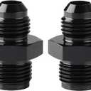 6AN Male to 5/8-18 Inverted Flare Adapter Fitting Connector Aluminum Black, Pack of 2