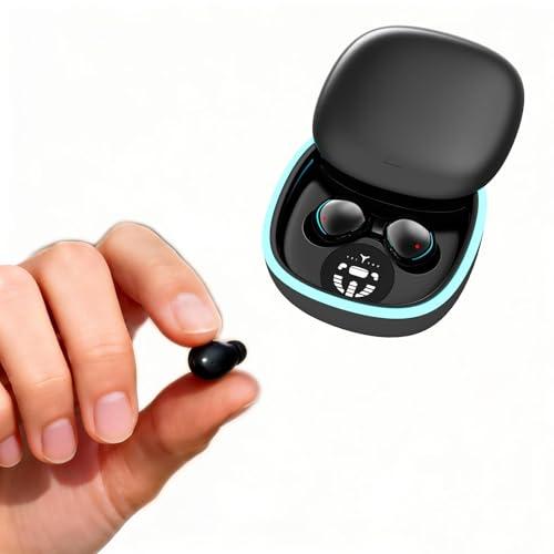 Xmenha Invisible Small Mini Wireless Bluetooth Earbuds for Small Ears Sleep Low Profile Tiny Discreet Hidden Earbuds for Work Invisible Ear Buds Headphones Black
