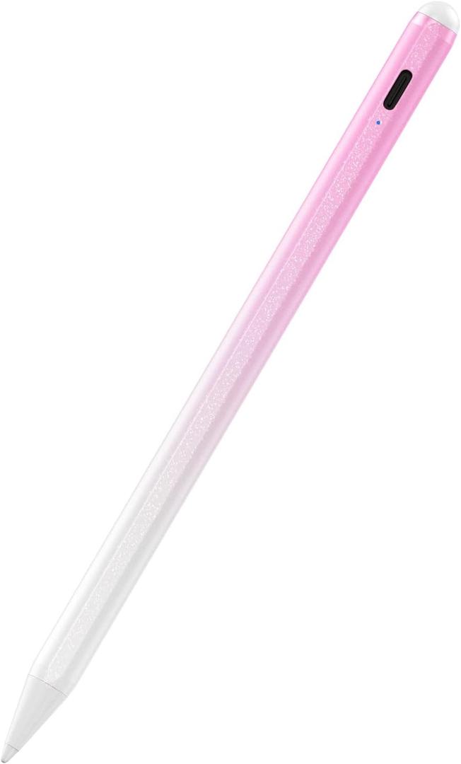 Stylus Pen for iPad 6th-11th Generation-2X Fast Charge Active Pencil Compatible with 2018-2025 Apple iPad Pro 11"/12.9"/M4, iPad Air 3/4/5/M2/M3,iPad Mini 5/6 Gen-Gradient White Pink