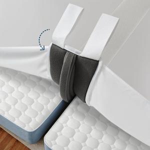 FeelAtHome 3in1 Bed Bridge Converter Kit Twin XL to King | Split King Gap Filler with Attached Fitted Sheet & Straps | Adjustable Bed Mattress Connector (White)