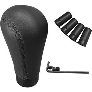 ZIMISI 5 Speed Shifter Knobs, Manual Transmission Shifting Stick Handle, Leather Car Gear Shift Knob, Universal Car Shifter Lever Replacement Accessories for Most Manual Vehicles (Black)