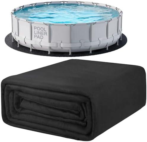 POOLHACKER 18 Ft Pool Liner Pad, Round Pool Liners for Above Ground Swimming Pools, Durable Geotextile Material, Easy to Install, Extends Life to The Line, Under Pool Padding