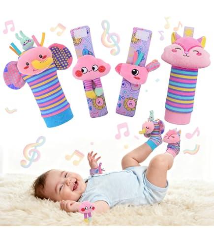 Sock rattles for Babies 0-24 Months Baby Animal Foot Finder Educational Toys