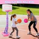Toddler Basketball Hoop Indoor Outdoor - Height Adjustable 27.6-54 Inches (5 Slots), Kids Basketball Hoop with 4 Inflatable Balls & Pump, Safe Toddler Toys for 1-6 Year Old Boys Girls