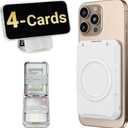 PROfezzion Double Sided Magnetic Phone Wallet, RFID Blocking Snap-on Hard Shell Card Holder 4-Cards Designed for MagSafe Compatible with iPhone 17 16 15 14 13 12 Pro Max & MagSafe Case (0.5" Thick)