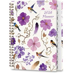 2 x 2026 Planner, Weekly and Monthly Calendar Planner Agenda, Jan 2026 - Dec 2026, Planning Academic Book, Office Desk Accessories and School Supplies - A5 (6.3'' x 8.5'') (Violet)