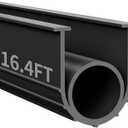 Garage Door Seals Bottom Rubber Weather Stripping Kit Seal Strip Replacement, U+O Ring Weatherproof Threshold Buffering Sealing Rubber, 5/16 Inch T Ends, 3.94 Inch Width (16.4 Ft, Black)