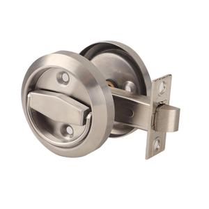 Dixiao Stainless Steel 304 Round Recessed Cup Door Lock no Lock, Doorknobs, Hidden Door Locker, Passage Lock No Keys, Privacy Pocket DoorKnobs, for Low Profile Clearance, Pack of 2