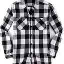 Flannel Shirt for Men Button Down Regular Fit Mens Flannel Shirt Long Sleeve Casual Plaid Flannel Shirt (X-Large, White/Black)