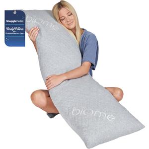 Snuggle-Pedic Body Pillow for Side Sleepers for Adults - Full Body Maternity Pillow Support Legs, Belly & HIPS - Shredded Memory Foam & Cooling Pregnancy Pillow Cover - 20x54 Light Gray