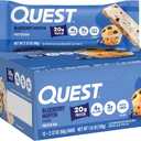 Quest Nutrition Blueberry Muffin Protein Bars, 20g Protein, 2g Sugar, 5g Net Carb, High Fiber, Gluten Free, Keto Friendly, 12 Count (EXP 05/27/27)