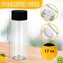 Yinder 50 Pcs Plastic Juice Bottles with Black Lids Sensory Bottles Round Clear Drink Containers Plastic Smoothie Tumble Empty Water Tumble 10 OZ for Storing Juice, Milk, Homemade Beverage (12 oz)
