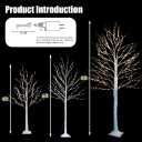 Set of 3 Lighted Birch Tree, 4FT 6FT 8FT White Artificial Christmas Tree with Total 456 LED Light, Prelit Waterproof Christmas Decoration for Indoor Outdoor Thanksgiving Wedding Holiday